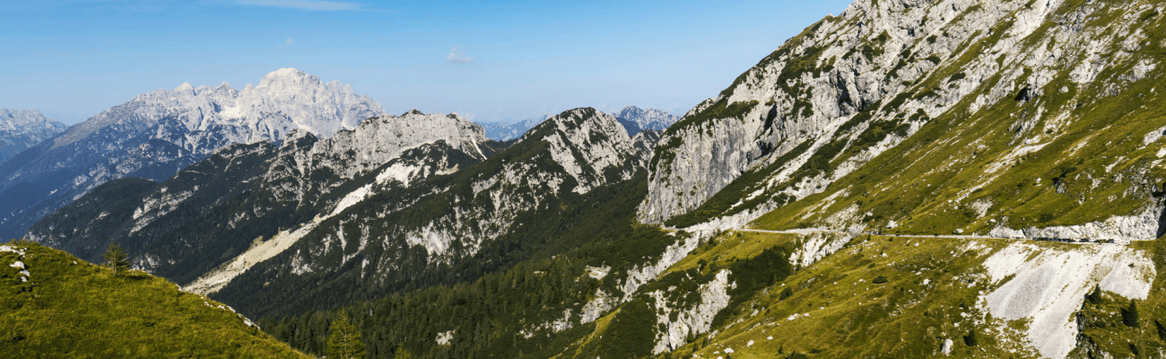 Scenic View of Julian Alps with Azure Sky